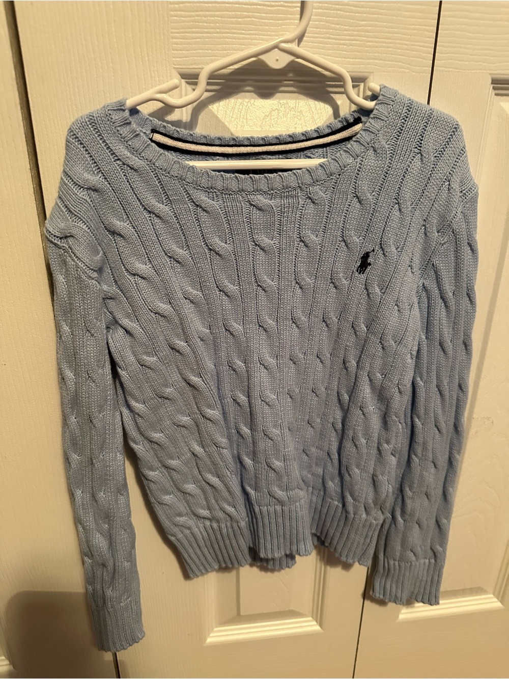 Polo by Ralph Lauren Light Blue Cable Crew Sweater